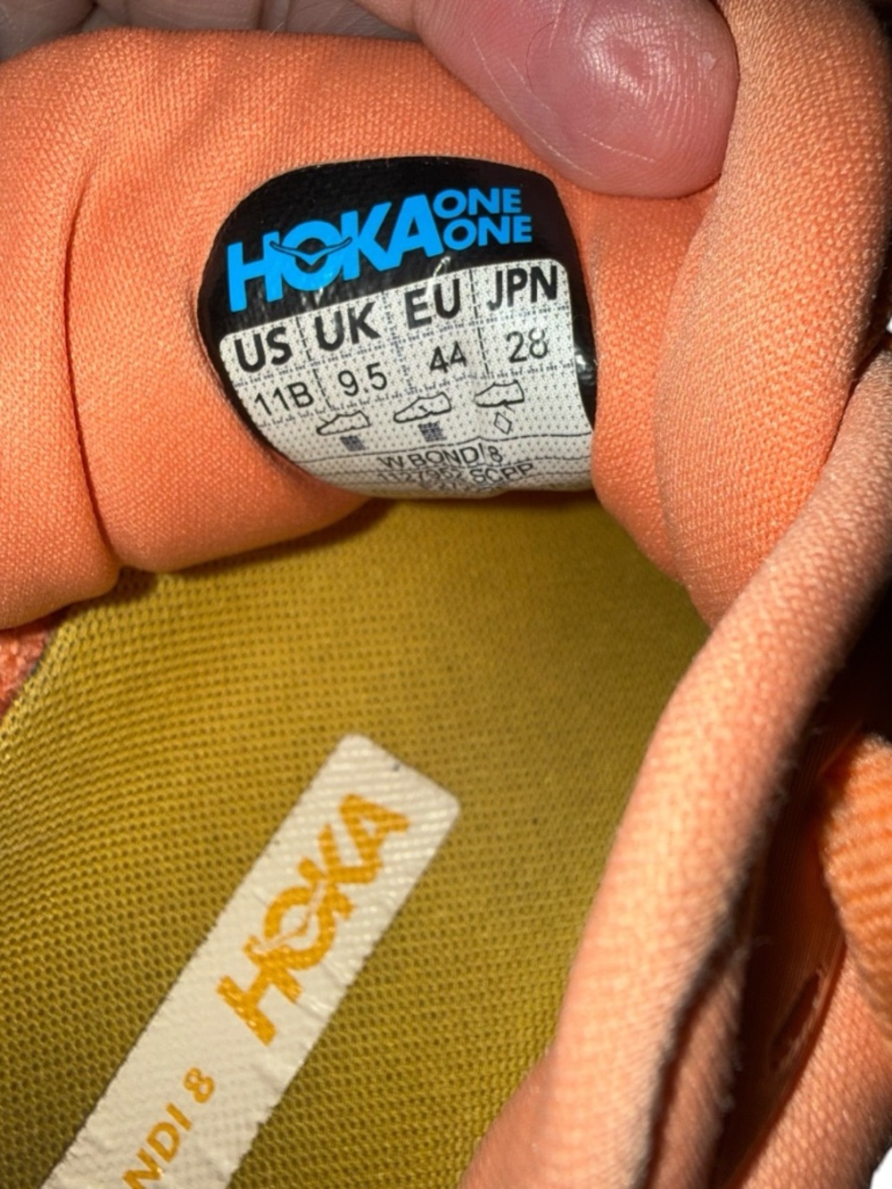 Hoka Bondi 8 - Shell Coral and Peach Parfait Size 11B - Picture 5 of 7